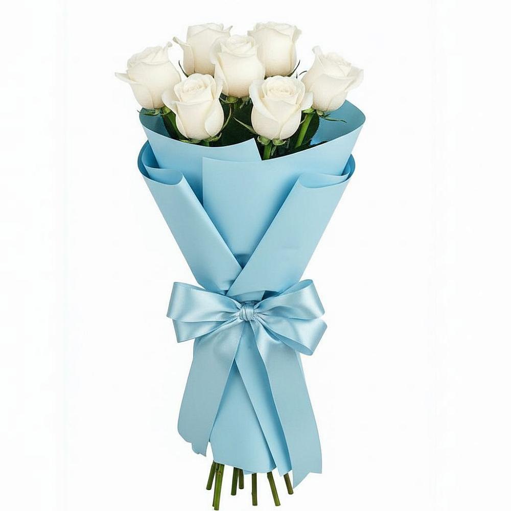 Букет 7 белых роз Проуд в Сорске
