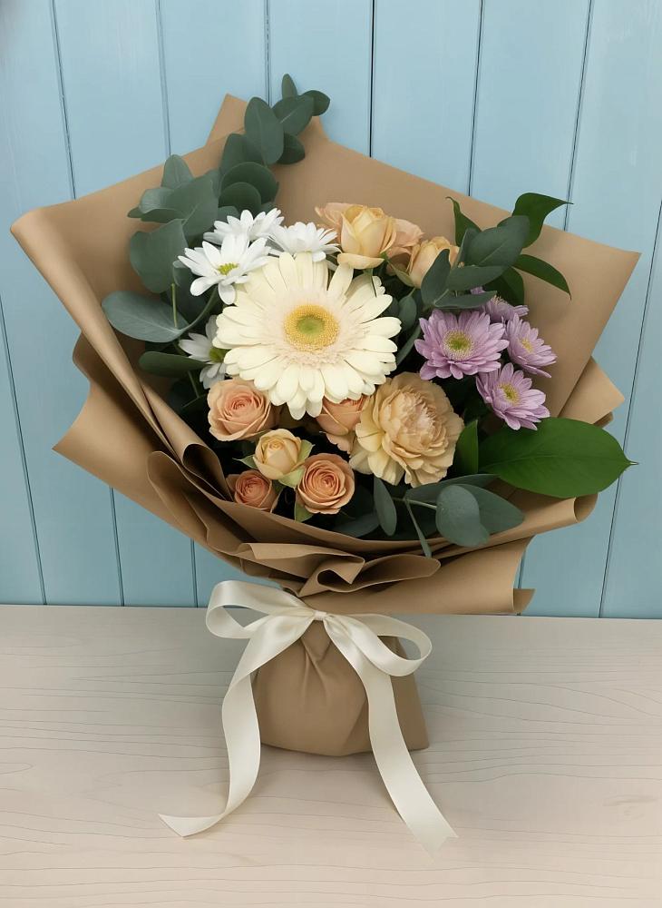 Букет цветов из: Герберы и Хризантемы в Сорске