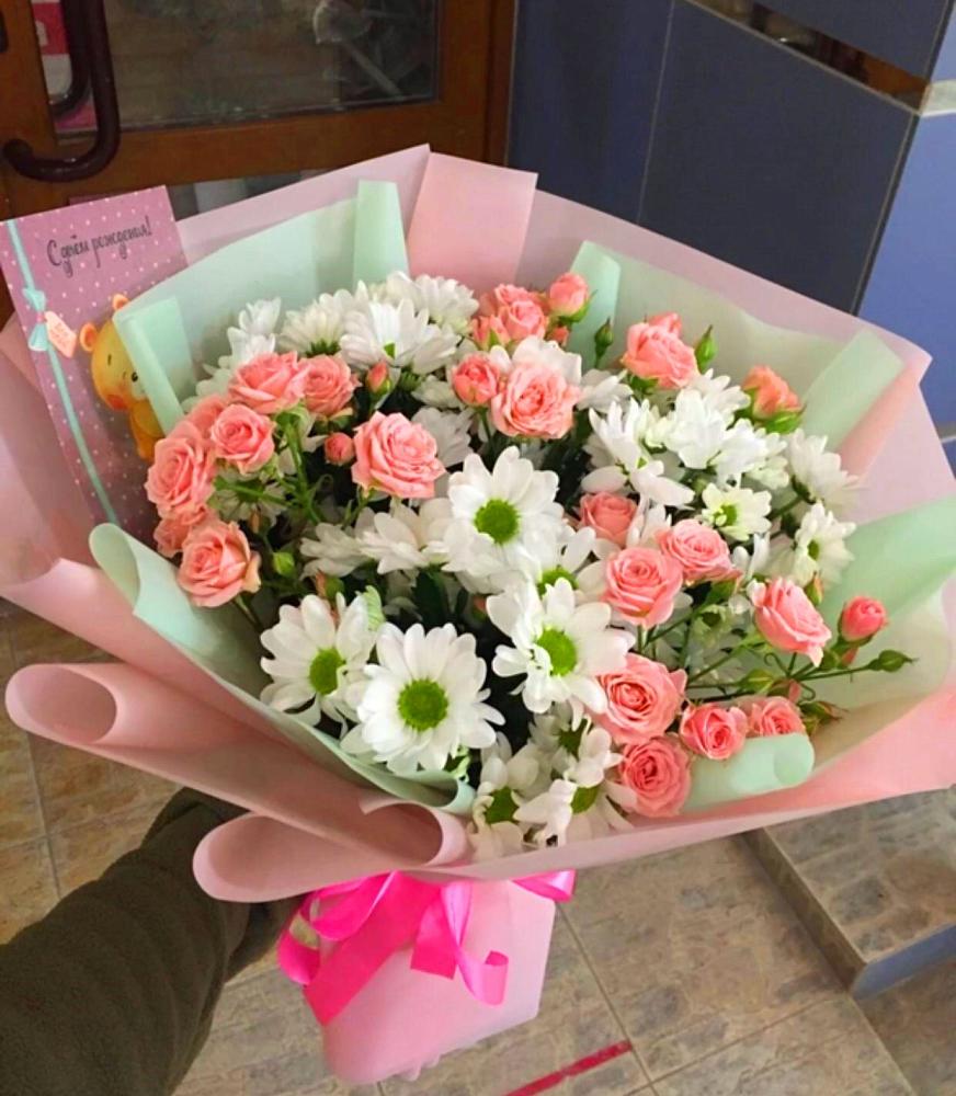 Букет цветов из: Розы и Хризантемы в Сорске