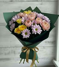 Букет цветов из:  Хризантемы и Розы в Сорске