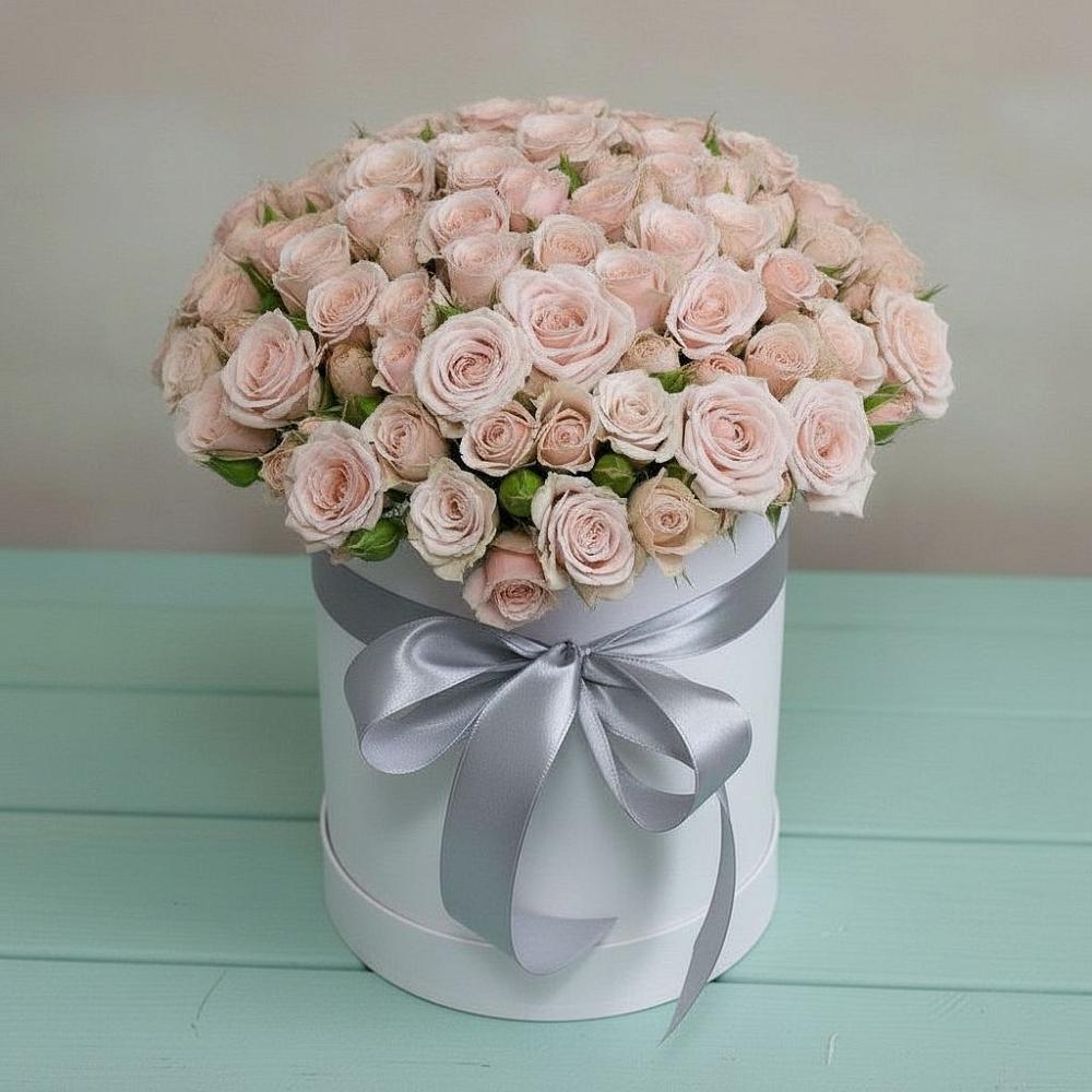 Цветочная композиция из Розы в шляпной коробке в Сорске